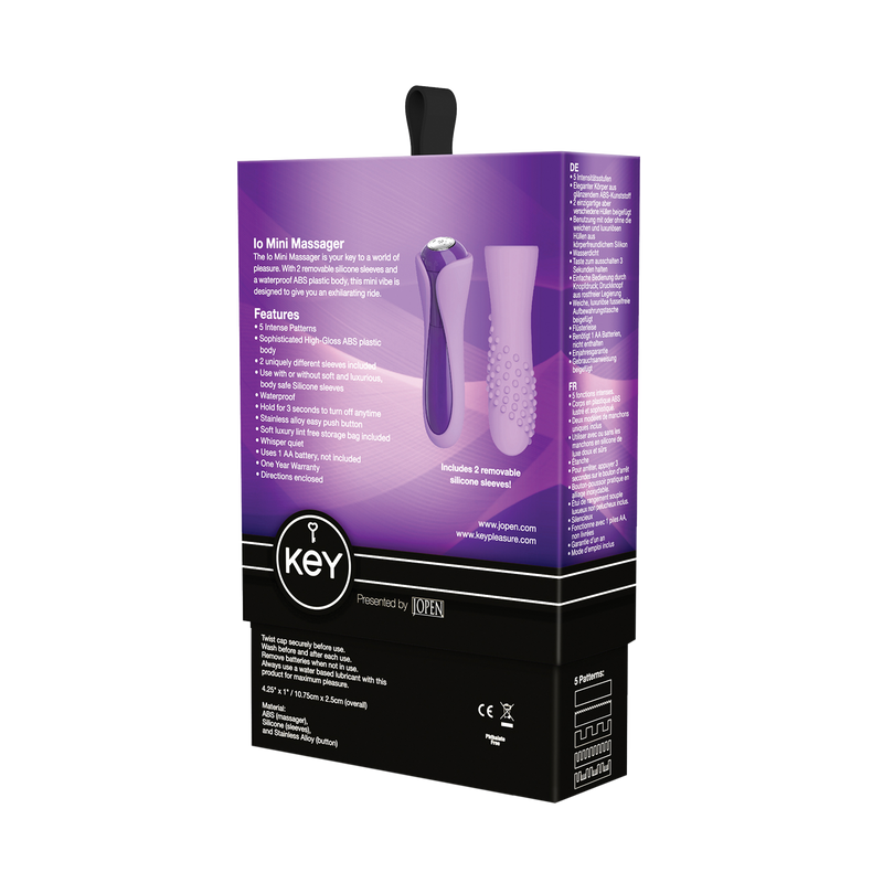 Key by Jopen IO MINI Bullet Vibrator MASSAGER Purple Box back