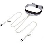 PLAY NICE SATIN & LACE COLLAR & NIPPLE CLAMPS - FIFTY SHADES OF GREY