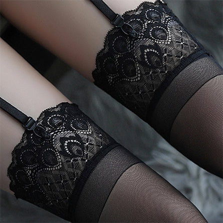 From Paris with Love - Lace Detail Hold Ups